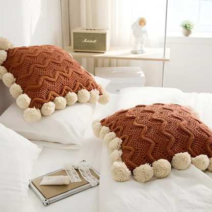 Soft Fringe Decorative Pillow Cover in Boho Chic Design