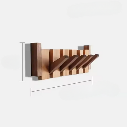 Rustic Wooden Coat Rack with Modern Hooks