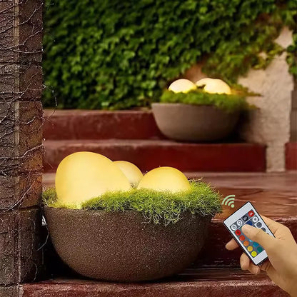 Solar Powered Outdoor Stone Lamp