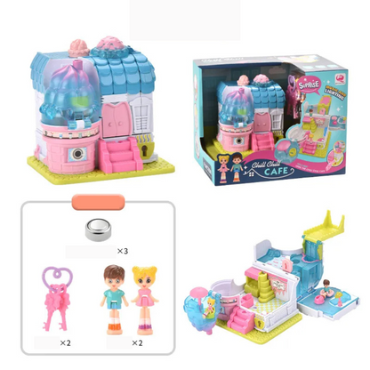 Small Adorable Doll House with Play Areas - Luxicro