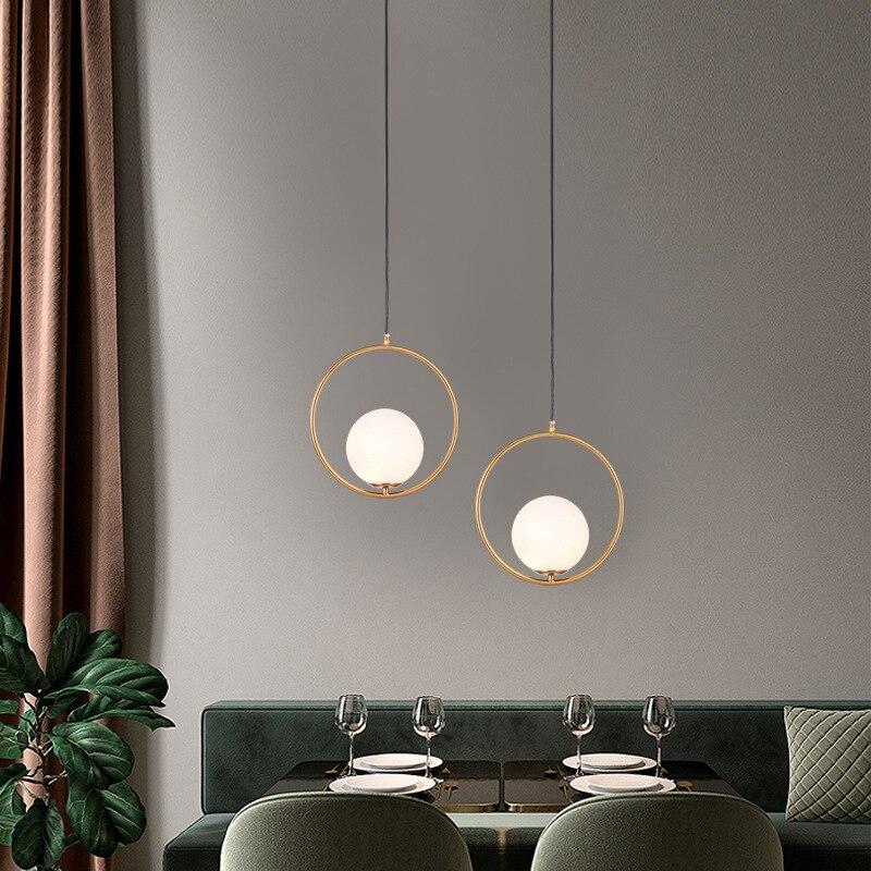 Elegant Glass Hanging Light With Metal Frame