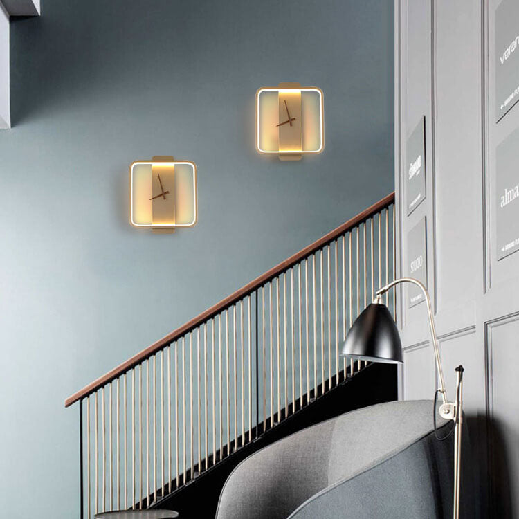 Stylish Round LED Clock Wall Light