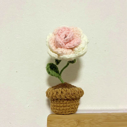 Colorful Hand Knit Flower Decor