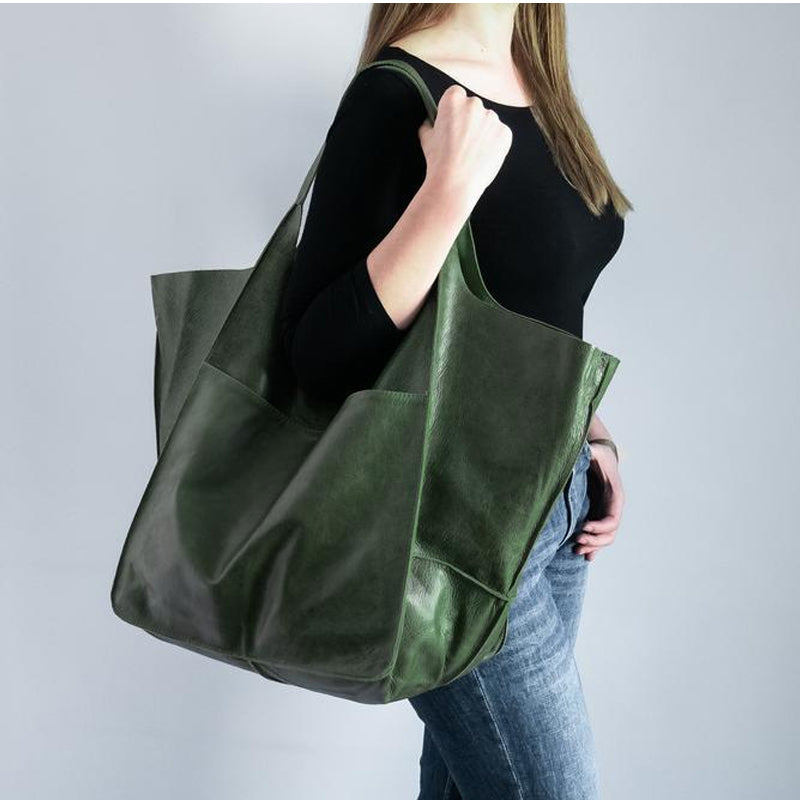 Big Genuine Leather Handbag for Ladies