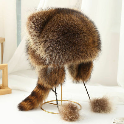Soft Faux Fur Raccoon Plush Family Hat - Luxicro