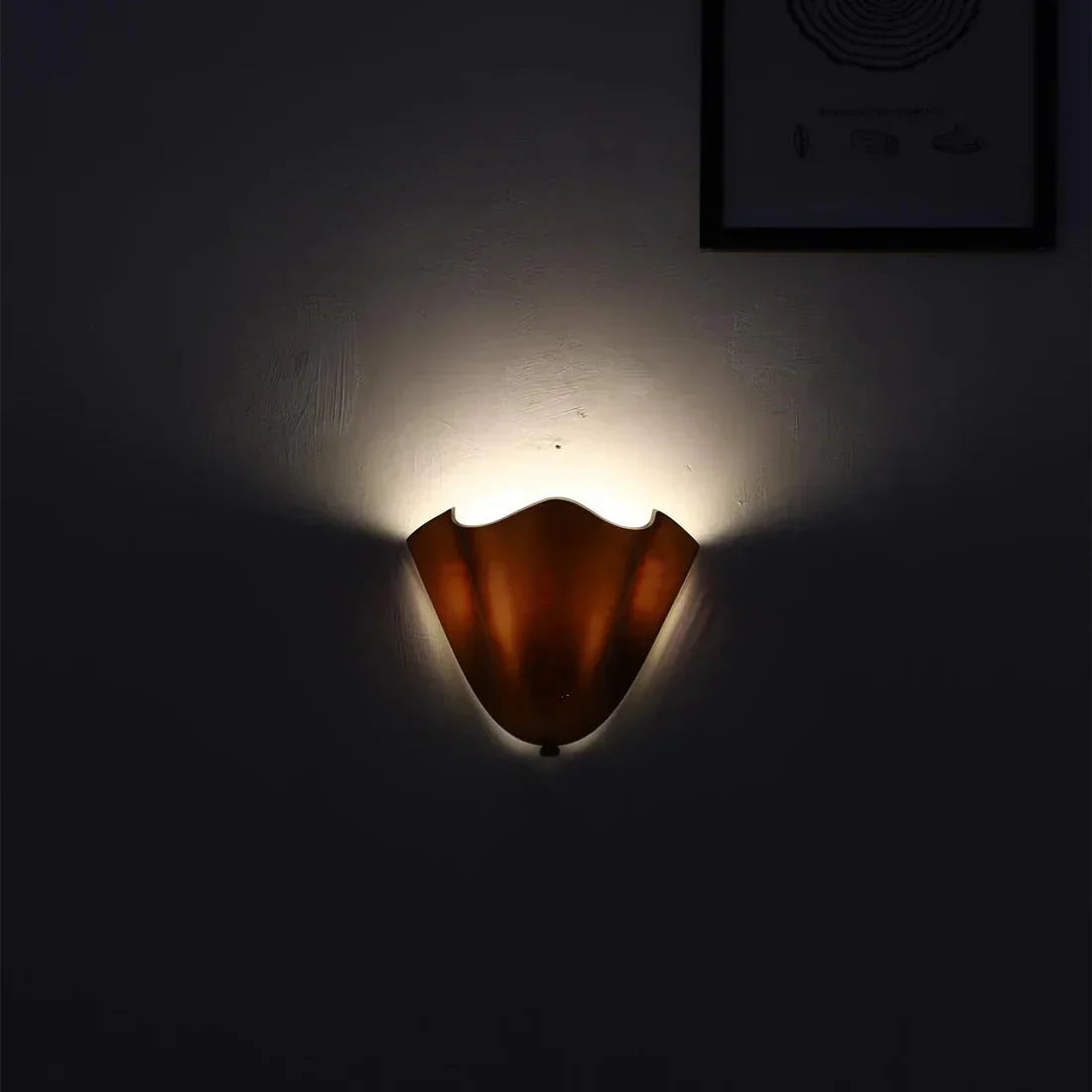 Vintage Glass Wall Lamp with Floral Shade