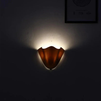 Vintage Glass Wall Lamp with Floral Shade