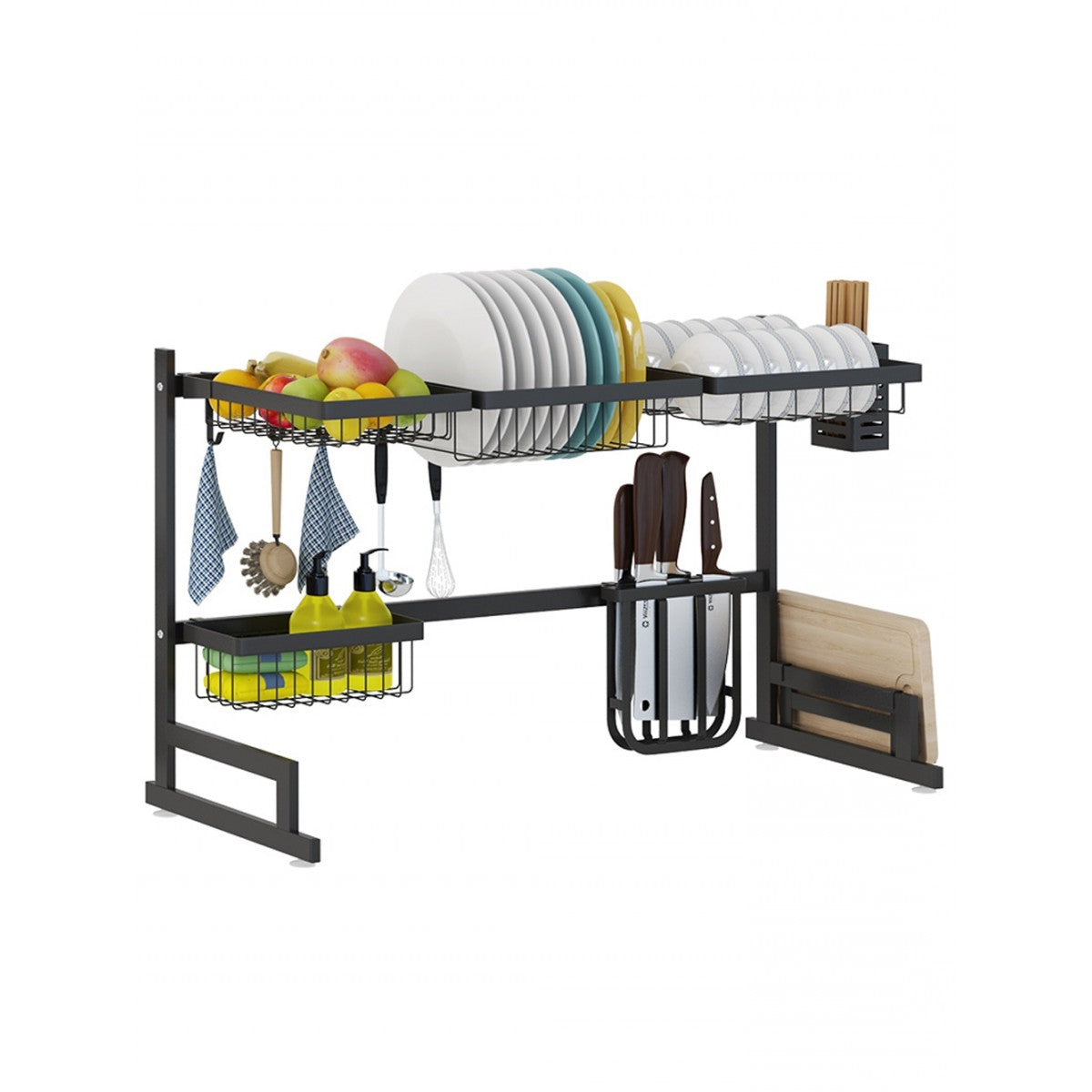 Space Saving Kitchen Sink Dish Rack and Utensil Holder - Luxicro