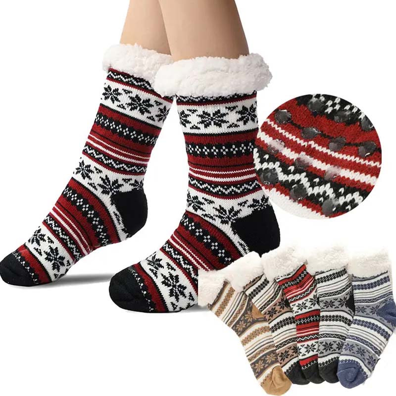 Cozy Plush Cashmere Slipper Socks for Home