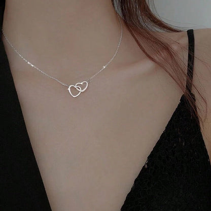 Beautiful Pink Gold Heart Shaped Necklace Set
