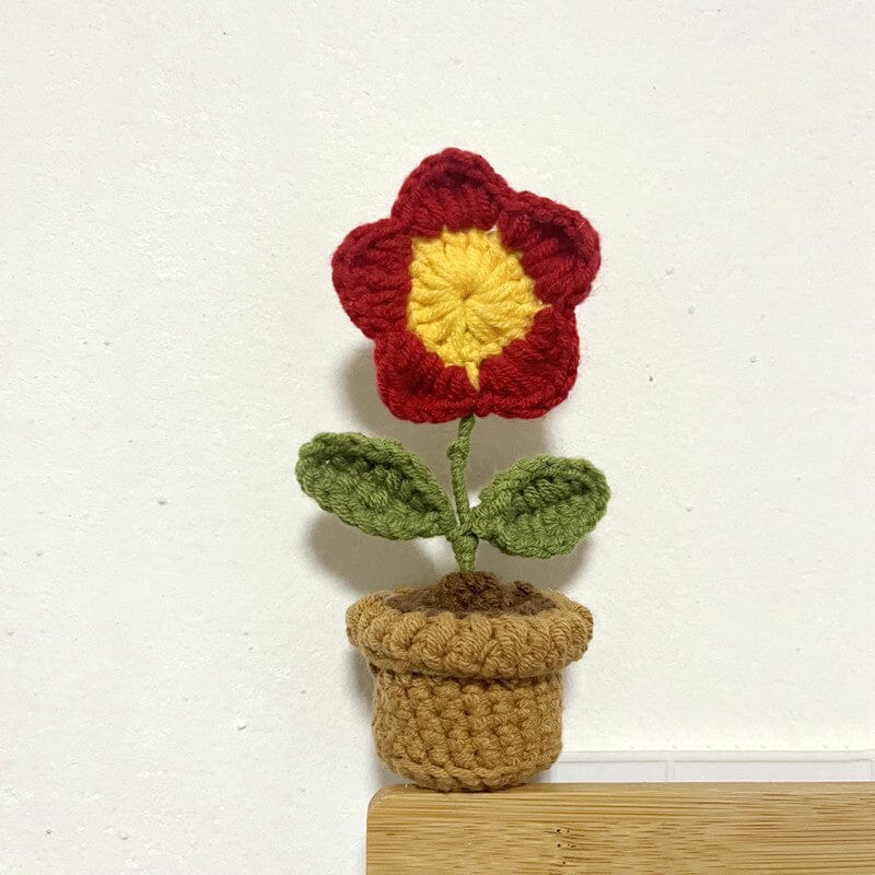 Colorful Hand Knit Flower Decor - Luxicro