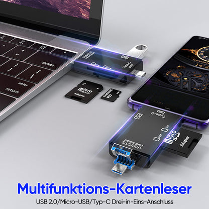 Versatile 6-in-1 USB Card Reader