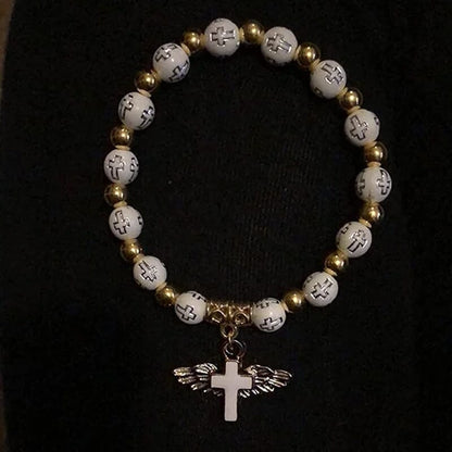 Fashionable Cross Chain Cuff Bracelet