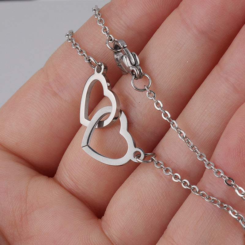 Beautiful Pink Gold Heart Shaped Necklace Set