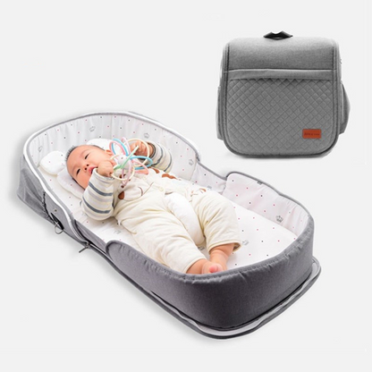 Compact Baby Travel Bed with Diaper Bag