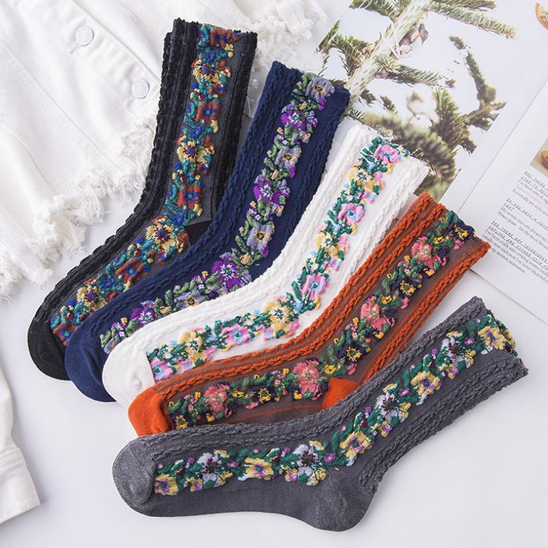 Beautiful Flower Print Ankle Socks Set - Luxicro