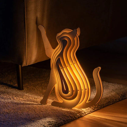 Rustic Wood Animal Desk Light - Luxicro