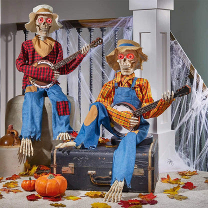 Fun Musical Skeleton Decor Statue
