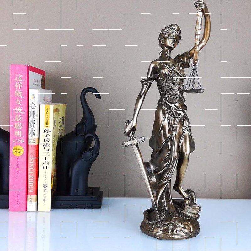 Elegant Female Justice Sculpture Figure