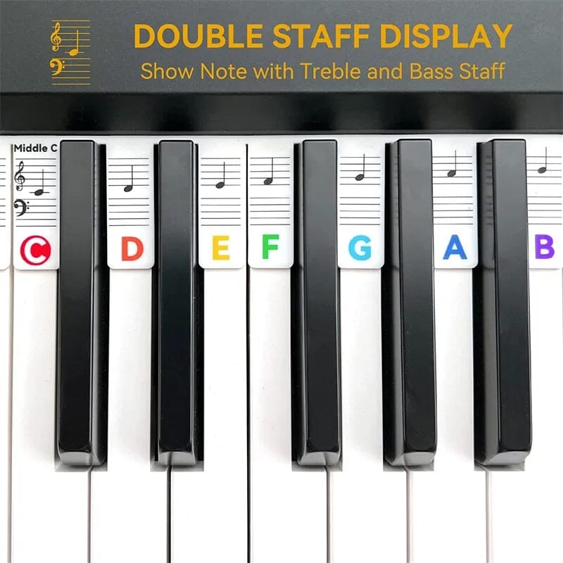 Easy Peel Piano Key Stickers