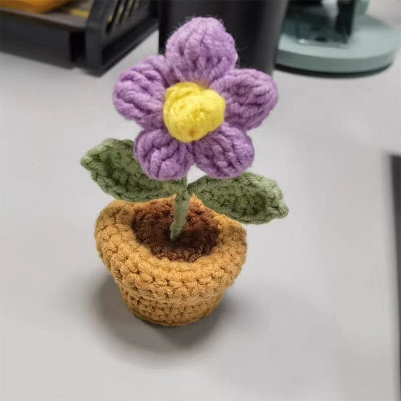Colorful Hand Knit Flower Decor