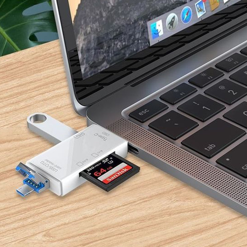 Versatile 6-in-1 USB Card Reader