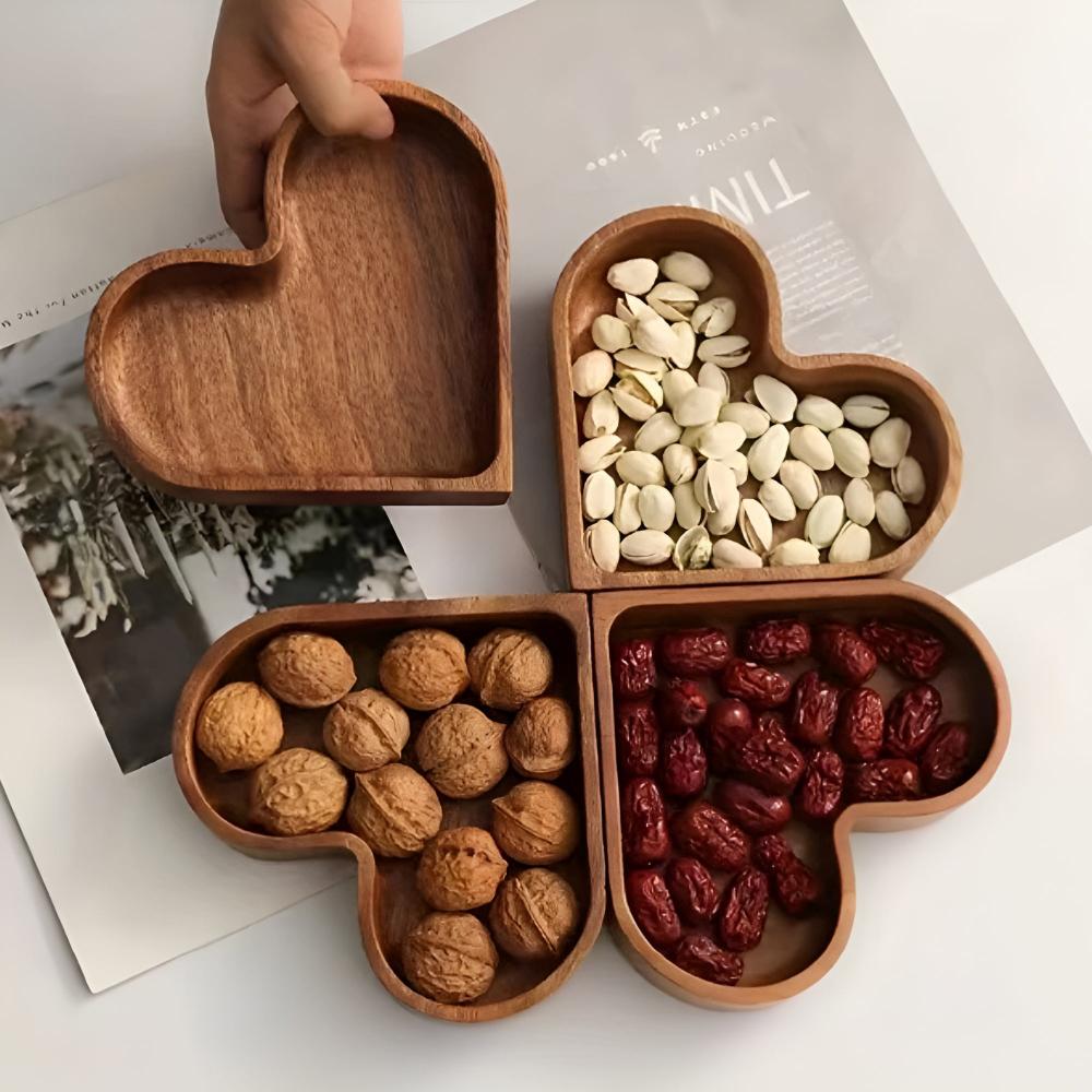 Sweet Wooden Appetizer Plate Set of 4 - Luxicro