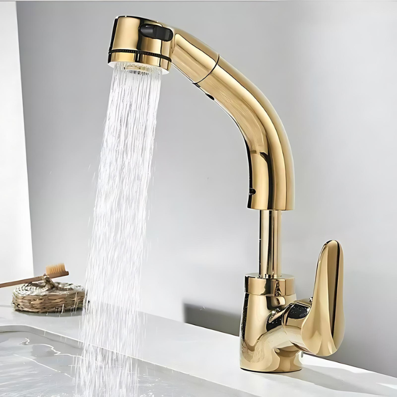 Flexible Gold Tone Faucet for Easy Installation - Luxicro