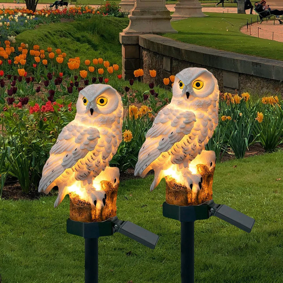 Outdoor Solar Owl Yard Lamp - Luxicro