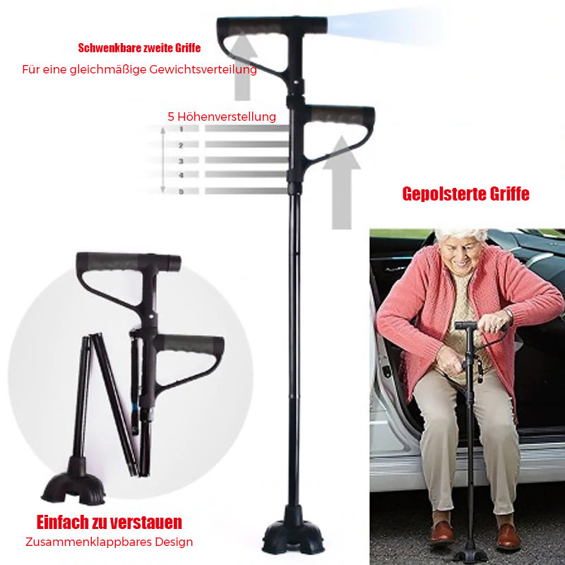 Portable Collapsible Walking Cane with LED Light - Luxicro