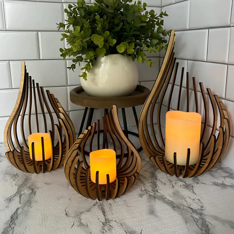 Clear Glass Candle Holder - Luxicro