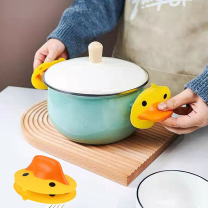 Bright Yellow Quacky Kitchen Potholders Set - Luxicro