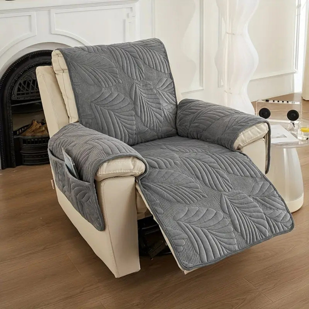 Green Leaf Print Armchair Slipcover - Luxicro