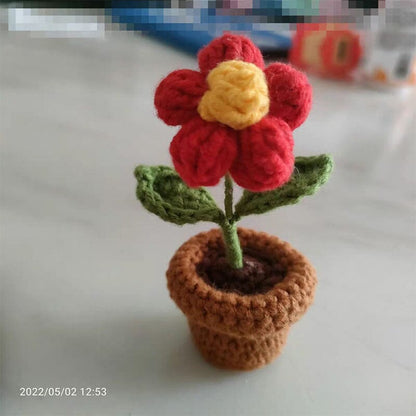 Colorful Hand Knit Flower Decor