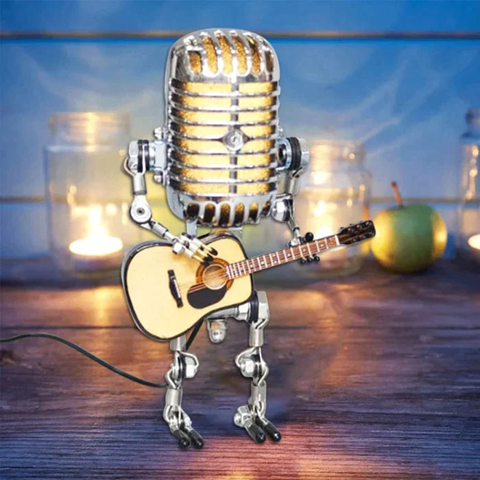 Vintage Robot Microphone Figure