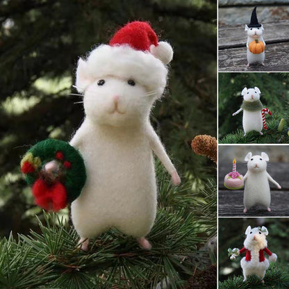 Fun Felt Holiday Mouse Ornament