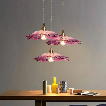 Vintage Floral Glass Hanging Lamp