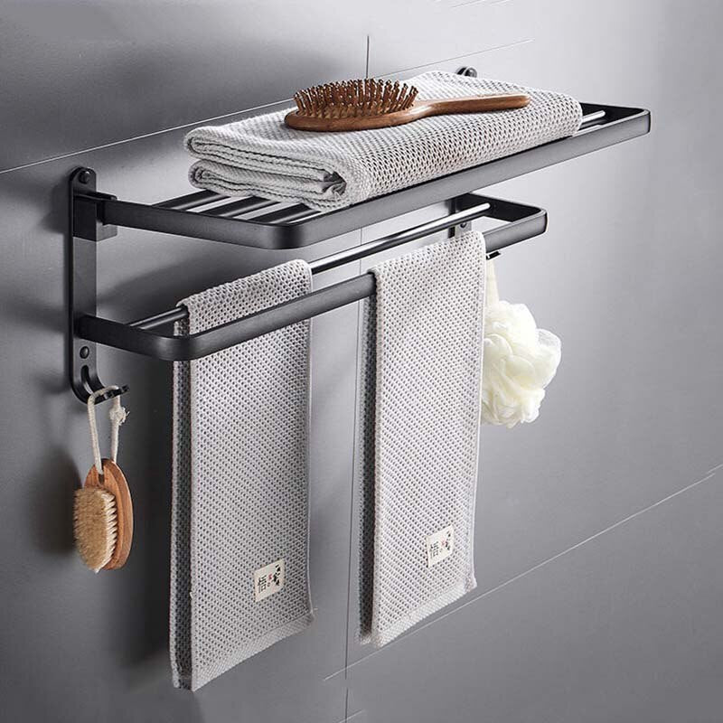 Wall Mount Foldable Bathroom Towel Rack - Luxicro