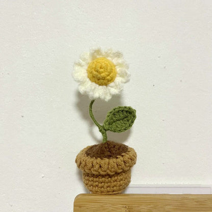 Colorful Hand Knit Flower Decor