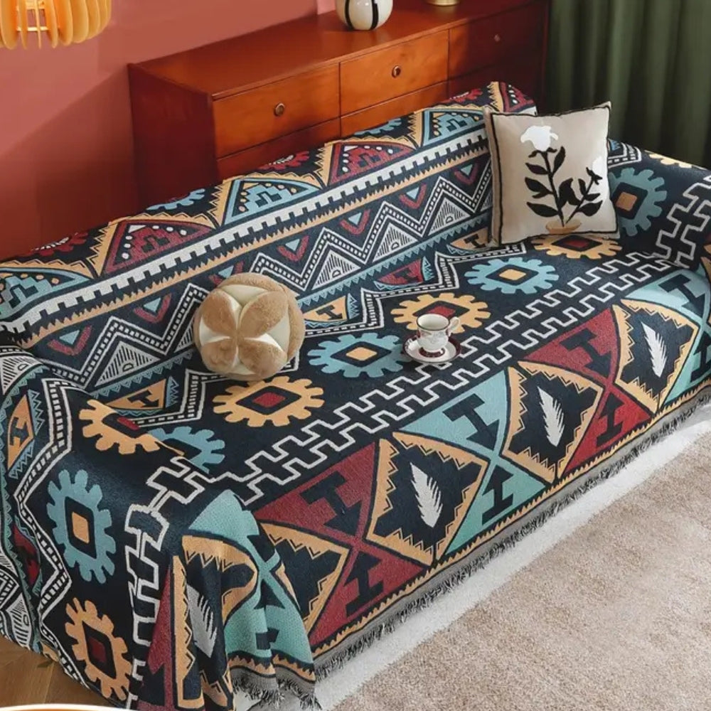 Colorful Tribal Printed Couch Slipcover - Luxicro