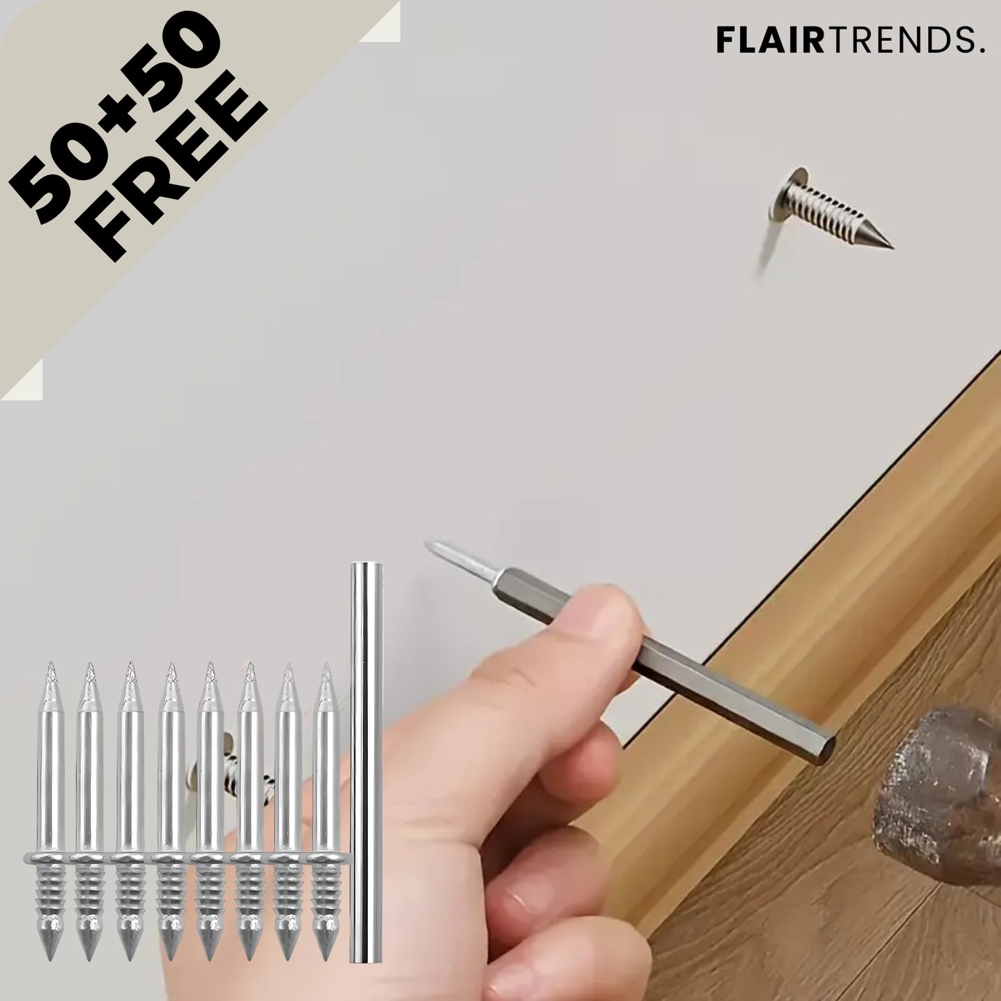 Simple Wall Fasteners - 100 Pack, No Drill Needed