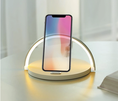 Modern 3-in-1 LED Night Lamp With Wireless Charger - Luxicro