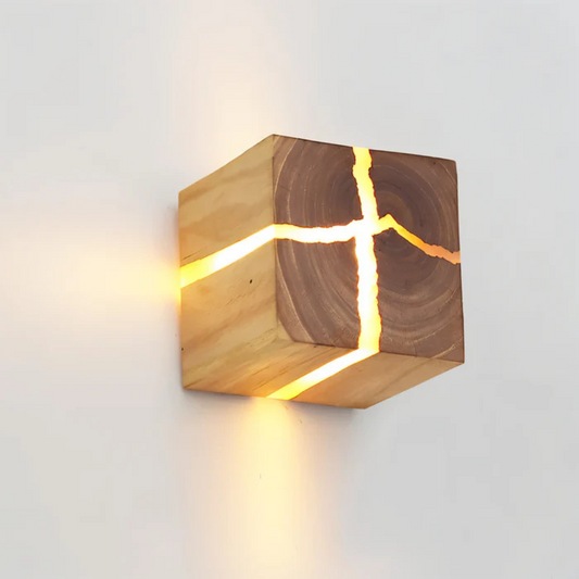Contemporary Wood LED Sconce Light - Luxicro