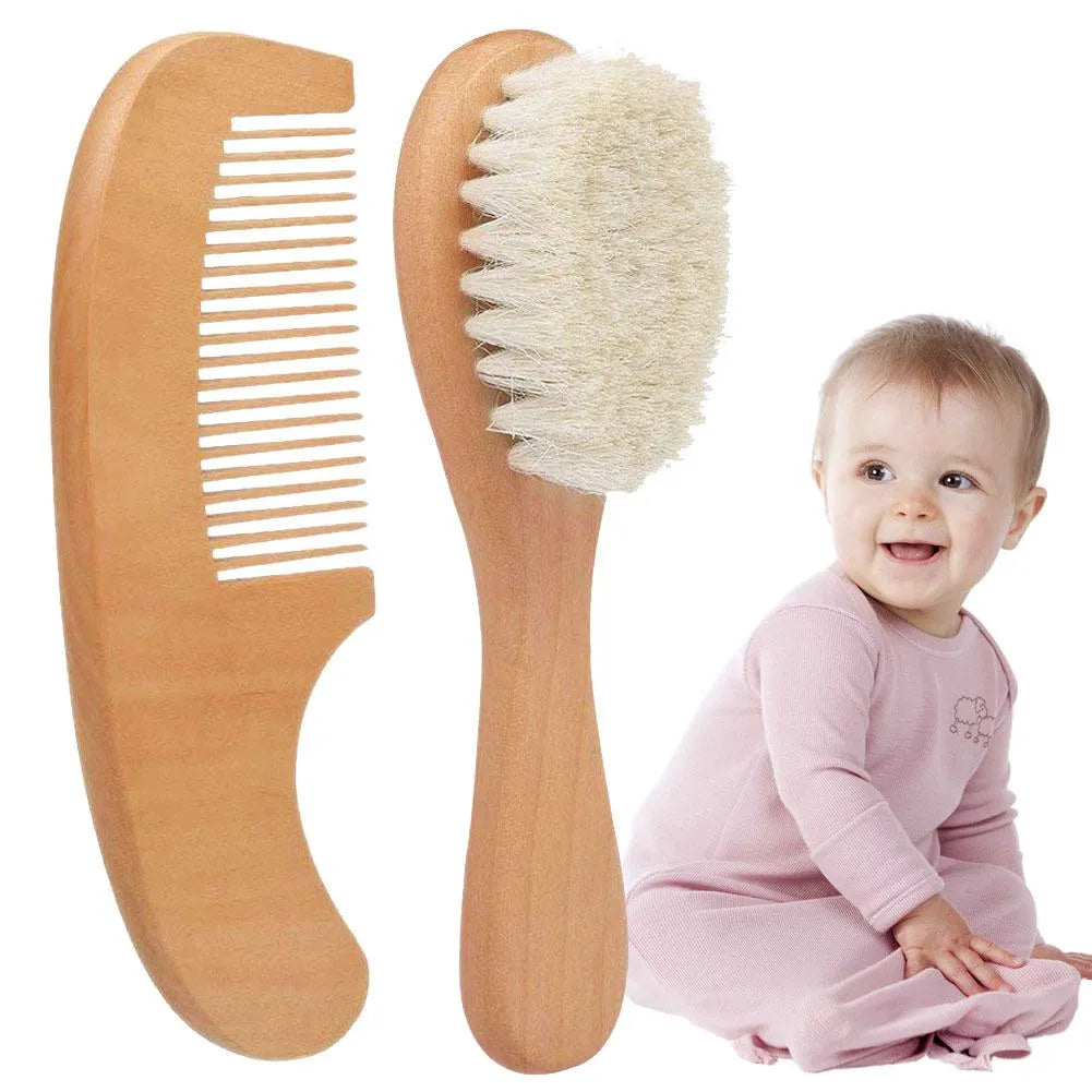 Soft Baby Hairbrush Kit with Natural Comb - Luxicro