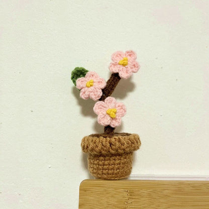 Colorful Hand Knit Flower Decor