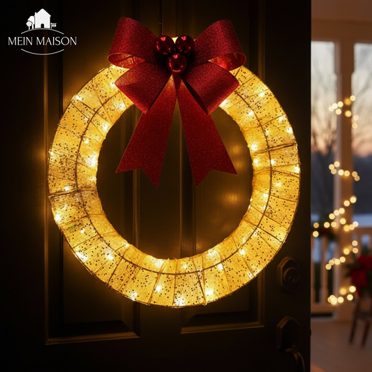 Bright LED Christmas Wreath Garland - Luxicro