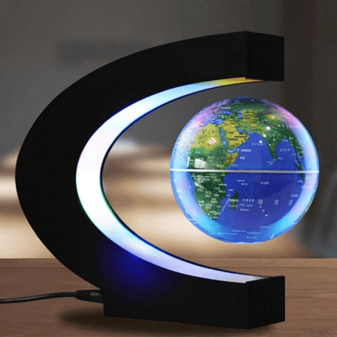 Sleek LED Globe Table Light with Metal Base - Luxicro