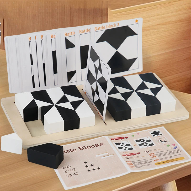 Challenging Wood Puzzle Building Blocks