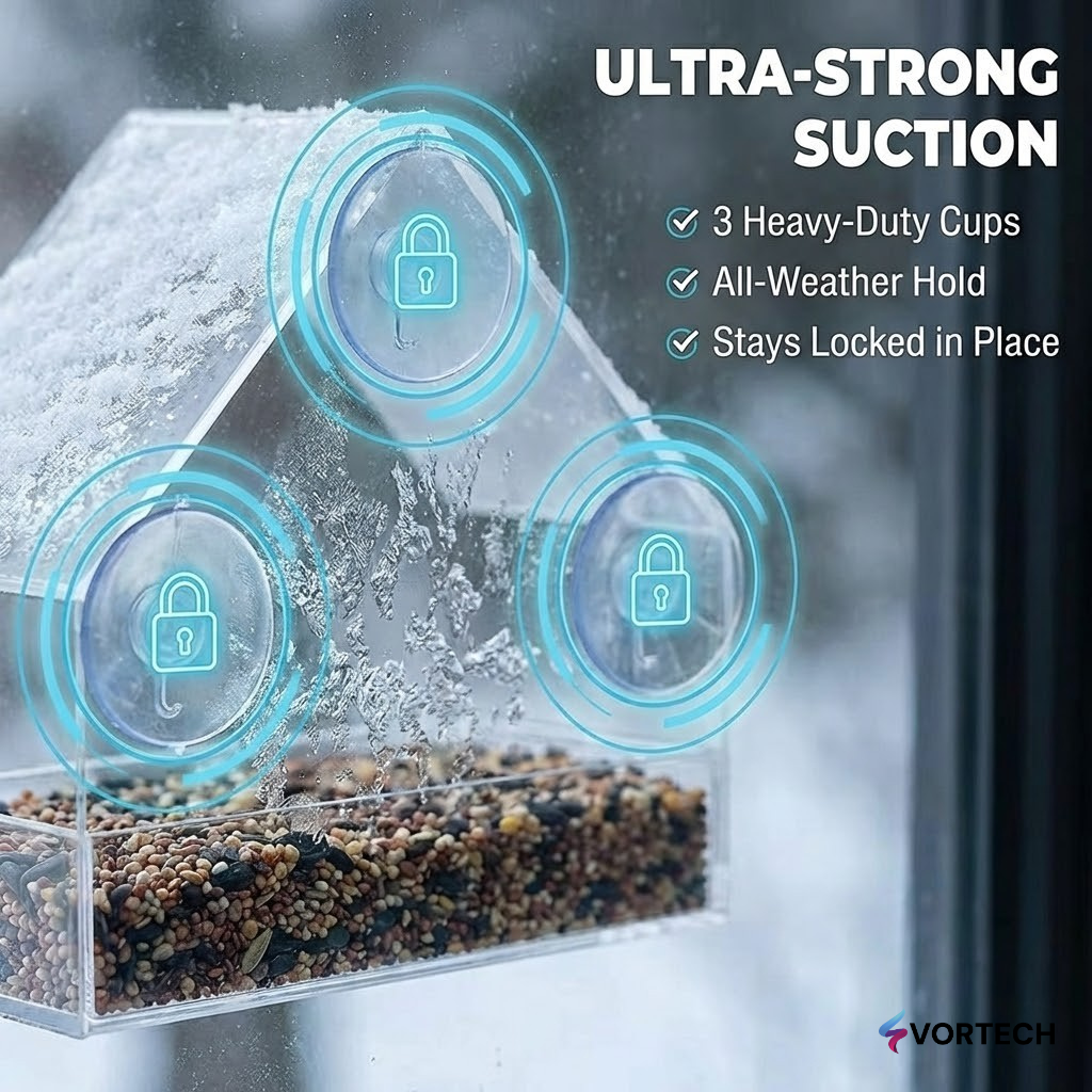 Easy Install Window Bird Feeder with Camera