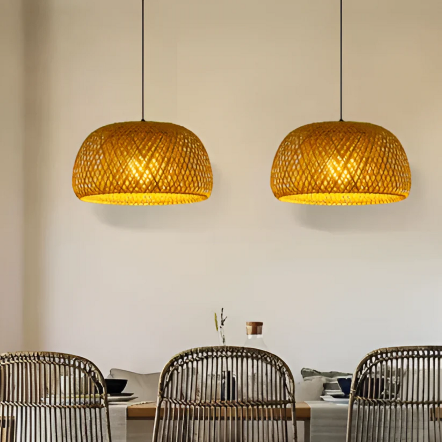 Rustic Bamboo Pendant Light